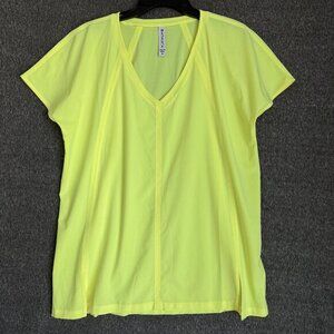 Athleta Boulevard V-Neck Tee Size M Yellow